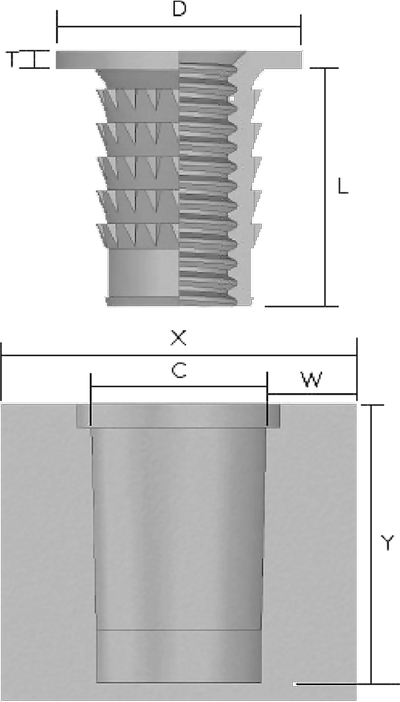 GÄNGINSATS SINGLE THICKNESS HEAD Ritning