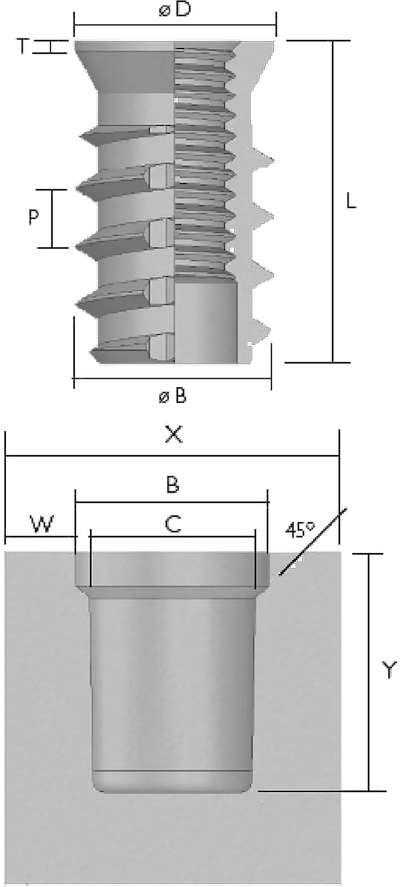 GÄNGINSATS REDUCED HEAD Ritning